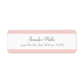 Blush Pink White Hand Script Sjabloon Moderne stij Etiket (Voorkant)