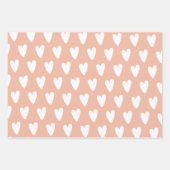 Blush Pink White Hearts Floral met Love Inpakpapier Vel (Voorkant 3)