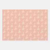 Blush Pink White Hearts Floral met Love Inpakpapier Vel (Voorkant 2)