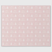 Blush Pink White-kerstboom voor fijne kerst Cadeaupapier (Vlak)