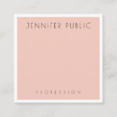 Blush Pink White Modern Elegant Professional Vierkante Visitekaartje (Voorkant)
