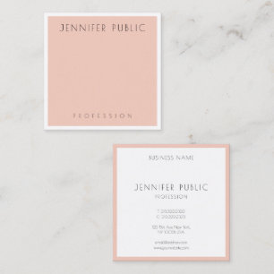 Blush Pink White Modern Elegant Professional Vierkante Visitekaartje