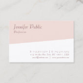 Blush Pink White Modern Elegant Simple Sjabloon Visitekaartje (Voorkant)