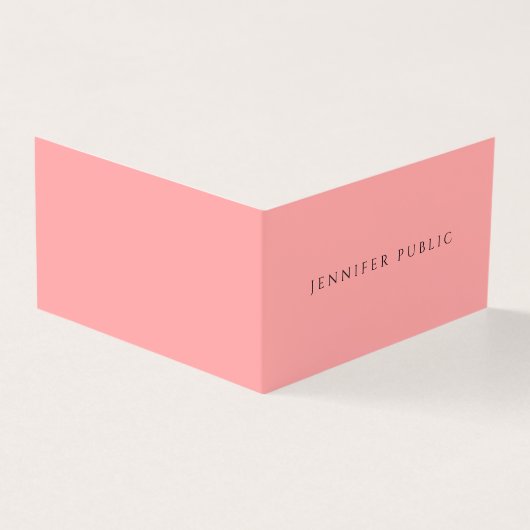 Blush Pink & White Modern Elegant Simple Template Visitekaartje (Buitenkant)