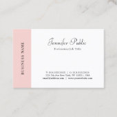 Blush Pink White Modern Minimalist Sjabloon script Visitekaartje (Voorkant)