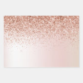 Blush Pink White Ombre Roos Glitter      Inpakpapier Vel (Voorkant)