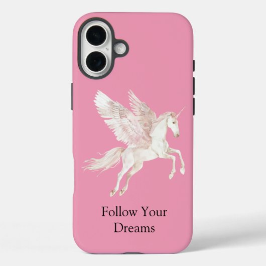 Blush Pink White Pegasus Horse Case-Mate iPhone Case (Achterkant)