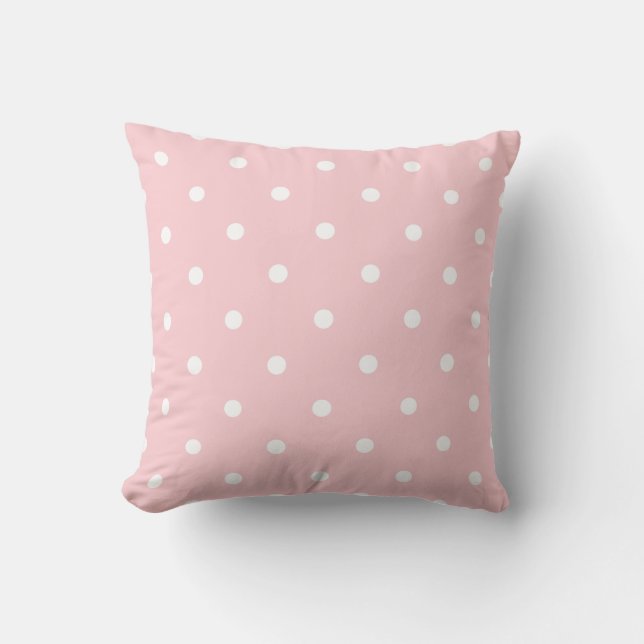 Blush Pink White poka Dot Trend Pastel Colors Kussen (Voorkant)