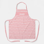 Blush Pink White Polka Dot Pattern gepersonaliseer Schort (Voorkant)