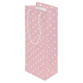 Blush Pink White Polka Dots for her legant Trendy Wijn Cadeautas (Achterkant Gekanteld)