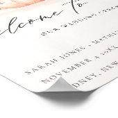 Blush Pink White Pumpkin Floral Weddenschap Welkom Poster (Hoek)