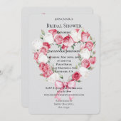 Blush Pink White Rose Bloemen Hart Vrijgezellenfee Kaart (Voorkant / Achterkant)