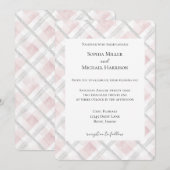 Blush Pink White Silver Glitz Wedding Kaart (Voorkant / Achterkant)