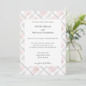 Blush Pink White Silver Glitz Wedding Kaart (Staand voorkant)