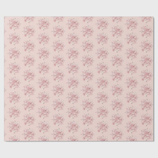 Blush Pink White Snowflakes Christmas Cadeaupapier (Vlak)