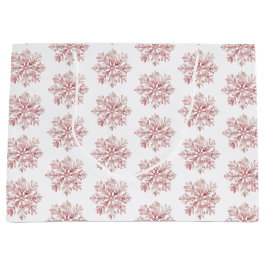 Blush Pink White Snowflakes Christmas Groot Cadeauzakje