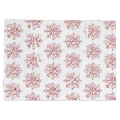Blush Pink White Snowflakes Christmas Groot Cadeauzakje (Achterkant)