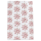 Blush Pink White Snowflakes Christmas Medium Cadeauzakje (Voorkant)