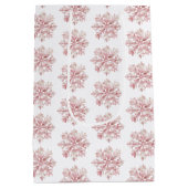 Blush Pink White Snowflakes Christmas Medium Cadeauzakje (Achterkant)