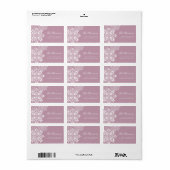 Blush Pink White Snowflakes Vakantie Retour Adres Etiket (Full Sheet)