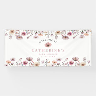 Blush Pink Wildflower Baby shower Bloemen Banner