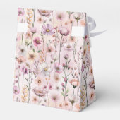 Blush Pink Wildflower Baby shower Favoriete Boxen Bedankdoosjes (Achterkant)