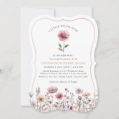 Blush Pink Wildflower Baby shower Uitnodiging – Du (Voorkant)