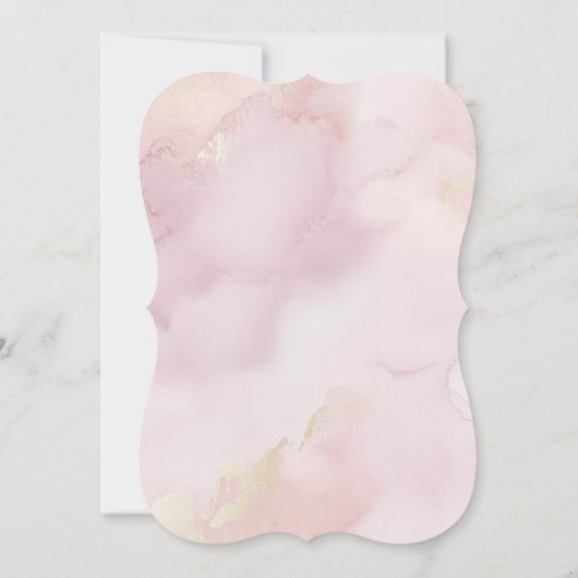 Blush Pink Wildflower Baby shower Uitnodiging – Du (Achterkant)