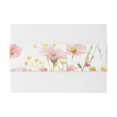 Blush Pink Wildflower Bloemen bruiloft Uitnodigingen Wikkel (Achterkant Voorbeeld)