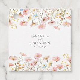 Blush Pink Wildflower Bloemen Huwelijksgunst Label