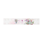 Blush Pink Wildflower Bloemen Monogram Huwelijk Uitnodigingen Wikkel (Vlak)