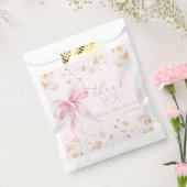 Blush Pink Wildflower Bow Baby in Bloom Bedankzakje (Gezegeld)