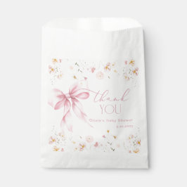 Blush Pink Wildflower Bow Baby in Bloom Bedankzakje