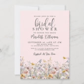 Blush Pink Wildflower Bridal Shower Kaart (Voorkant)