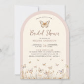 Blush Pink Wildflower Butterfly Arch Vrijgezellenf Kaart (Voorkant)