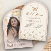 Blush Pink Wildflower Butterfly Arch Vrijgezellenf Kaart