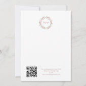 Blush Pink Wildflower Elegante QR Code Huwelijk Kaart (Achterkant)