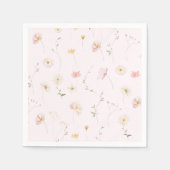 Blush Pink Wildflower Floral Baby shower Servet (Voorkant)