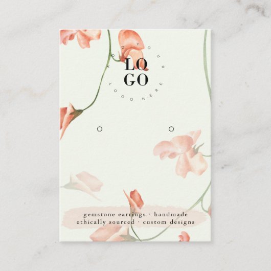 Blush Pink Wildflower | Kaart voor beeldscherm ont Visitekaartje (Voorkant)