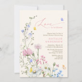 Blush Pink Wildflower Liefde in Bloom Vrijgezellen Kaart (Voorkant)