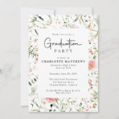 Blush Pink Wildflower Lijst Graduation Party Kaart (Voorkant)