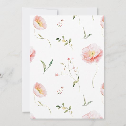 Blush Pink Wildflower Lijst Graduation Party Kaart (Achterkant)