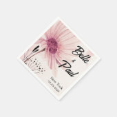 Blush Pink Wildflower Personalized Wedding Napkin Servet (Hoek)