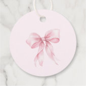Blush Pink Wildflower Pink Bow Dank u Bedankjes Labels (Achterkant)