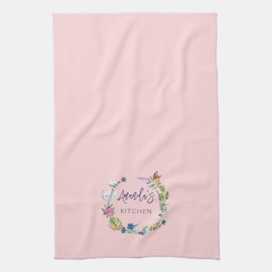 Blush Pink Wildflower Theedoek (Verticaal)