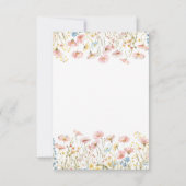 Blush Pink Wildflower Wedding Flat Dank u kaart (Achterkant)
