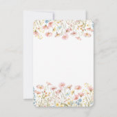 Blush Pink Wildflower Wedding Flat Dank u kaart (Achterkant)