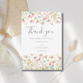 Blush Pink Wildflower Wedding Flat Dank u kaart