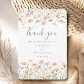 Blush Pink Wildflower Wedding Flat Dank u kaart