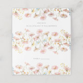 Blush Pink Wildflower Wedding Gevouwen Plaats Kaar Plaatskaartje (Buitenkant ongevouwen)